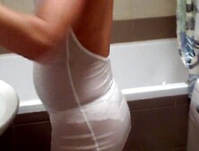 Striptease in shower with my cheating sex-ally