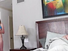 Horny stepdad is bonking his naughty stepdaughter on the bed