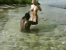 Young Blonde And Her Black Bull Fucking Outdoors