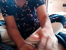 Indian Housewife Massages Her Husband 's Penis And Release Milk