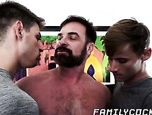 Horny Twinks Fucked Hard In Spitroast Bareback Daddy 3Way