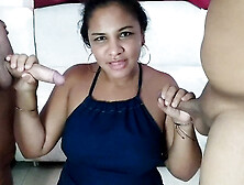 My stepbrother shares me with his friend and we have a threesome,  I blow both of their penii at the same time,  I'm happy