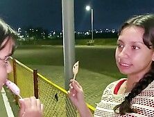 I FUCK MY GIRLFRIEND AFTER I INVITE HER TO GO FOR A WALK AND MY EX SELLS ICE CREAM AND WE ALMOST MAKE A THREESOME