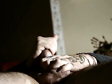 Hawt Chap Blowing a load previous to gonna couch watching porn on his phone