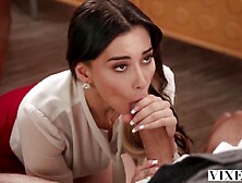 Aria craves some on-the-job action,  that babe just needs a window of opportunity.  Then this babe notices her boss's abode has no