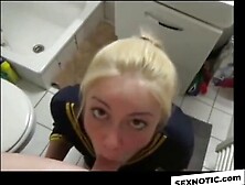 German Blonde Amateur's Deep Throat Blowjob