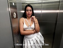 LALIN GIRL mother I'd like to fuck NEIGHBOUR screws a BBC in the office elevator,  takes off the jo-bag,  creampie,  interracial