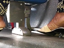 Mature ebony wrinkled soles