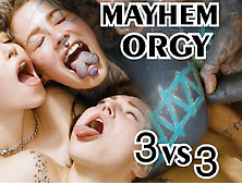 Hardcore Alternative Orgy - 3 On 3 Anal Fuck - Atm,  Gape,  Dp,  Facial - Mina,  Eden,  Anuskatzz