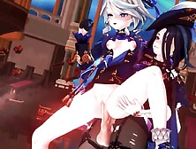 Genshin Impact Futanari Yuri Animation Compilation - Car Toon