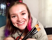 Sweet White Lady Masturbate with Paint Brushes! Object Insertion!