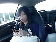 Cute Asian Brunette Teen Fingered After Blowing In The Car