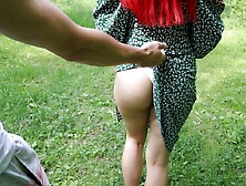 A Young Milf In The Forest Got So Carried Away With The Phone,  That She Allowed Herself To Be Fucked In The Ass