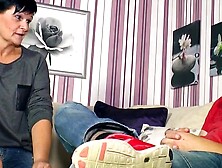 Mature woman seduces young man during role play