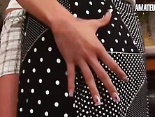 Old Lesbo woman seduces sexually curious blonde 19 yo with juicy snatch