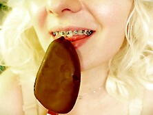 Braces Fetish: mukbang movie scene