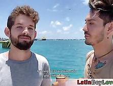 Latin Guys Celebrate Gay Pride On The Beach Outdoor