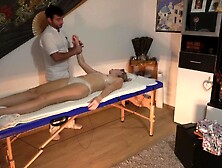 Secret camera into strokes parlor - Chubby masseur fucks client