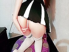 Beautiful Cheerleader Inserting Her Dildo Until She Cums