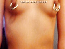 Pierced Vagina Banged And Cum.  Giant Piercings.  Slim