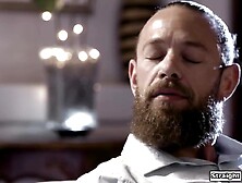 Brunette hair Anny Aurora keeps teasing her stepuncle.  The dude gives in, lets his stepniece suck his large dick in advance of li