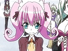 Cute little hentai maids in sexy outfits suck and ride big cocks