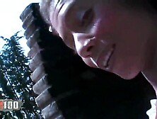 Priska Farel drilled in booty and twat in the garden