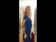 'sunshine' After Work Squirts Blue W' Polkadots Dress