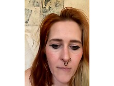 septum chick licks her feet and slaps herself