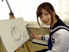 Hottie gives a steamy footjob