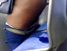 Filthy Fat Ass Black Slut Pisses On Bus Seat