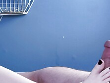 Beautiful Teen with Perfect White Feet & Black Toe Polish Gives Incredible Footjob and Thick Cumshot on Toes & Soles