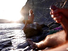 ROD FLASH on a nudist beach: Stranger caught me jerking off and helped me cum