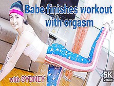 Babe Finishes Workout With Orgasm