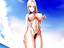 Cyber Crush's Big Titted Sakura On The Beach (4K 60Fps)