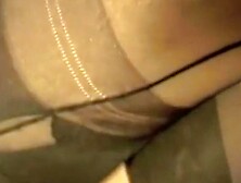 Look Her Dress Up At Silk Panties