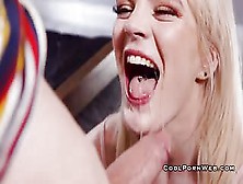 Sexy Horny Blonde Enjoys Gives Blowjob