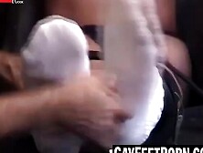 Randys Huge Shaft Teases Toe Play - Foot Fetish MILF Sole Licking