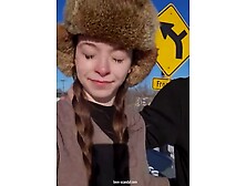 a slut walking around with a fresh cumload on her