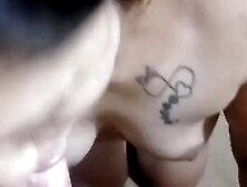 Sucking penis until this guy cums on my boobs