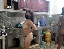 We're cooking lunch and getting frisky in the kitchen
