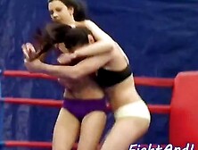 Facesitting teens get tired while wrestling