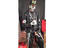 SScally boy full pvc suit shiny smoking