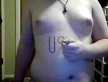 Trans Wench writes all over her Body