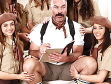 Bucked by a Bunch 5 Sexy Scouts Leave Scout Leader Breathless!