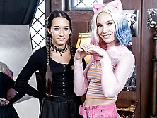 Stripping smut with ingenious Claire Roos and Freya Von Doom from Mylfed