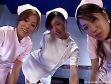 Moe Ohishi and her horny friend love teasing a horny hunk